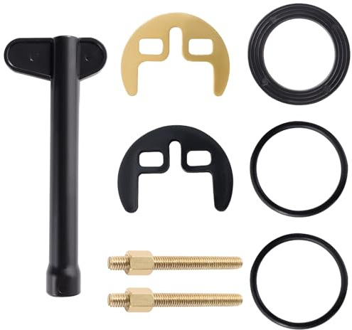Lyeteung M6 Kit di Fissaggio Rubinetto Monoblocco, Fissaggio a Doppio Fori Rubinetti, con Chiave, per Cucina Bagno Lavanderia, Oro