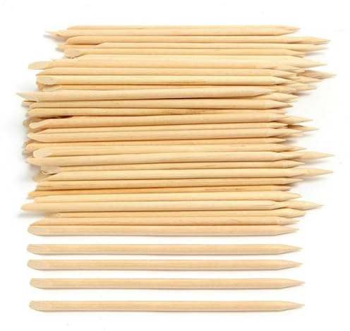 200 Pcs Orange Wooden Nail Sticks, Dual-Ended Cuticle Pusher, Fine Detailing Sanding Sticks Nail Cleaners, Manicure Pedicure Tool, Multi-Purpose Gel Polish Removal for Home