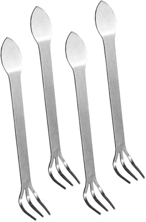 EPIGEIST 4 Piezas Rastrillo de Jardín Mini de Acero Inoxidable Herramienta Ligera Dual para Aflojar y Compactar Suelo Espacios Pequeños para Bonsáis y Huertos Urbanos