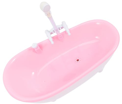 Didiseaon Miniature Electric Doll Bath Tub with Water Spray Function Smooth Surface Doll Accessory for Imaginative Play and DIY Micro Landscape Suitable for Boy Girl Bath and Shower Game