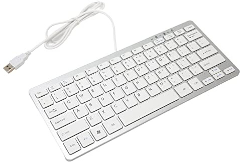 CHICIRIS Tastiera Cablata USB Ultra Shin 78 con LED per Pro Air PC Desktop 78 Chiave USB Tastiera Slim Scissor Slim Scissor per Alluminio in Lega Argento