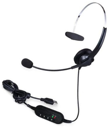 JAMNGHB Auriculares de teléfono con cable con micrófono, centro de llamadas, cancelación de ruido, teléfono fijo, auriculares ligeros para oficina