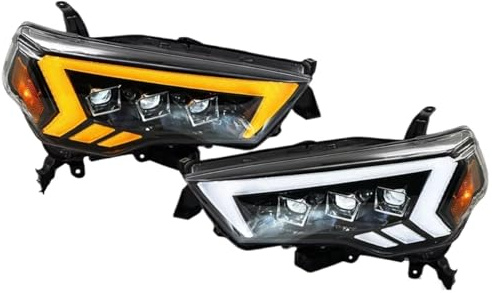 atuo Faro principal Compatible Con Toyota Para 4Runner 2014 2015 2016 2017 2018 2019 2020 2021 2022 Incluye 2 Faros Delanteros Tipo Proyector Con Luz Diurna (DRL).