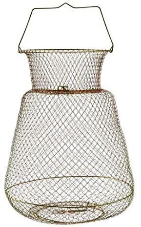 Nuiorfty Cestino per granchi di Pesce in Filo Metallico Gabbia per aragoste da Pesca in Metallo Rotondo Pieghevole Portatile da 30 cm