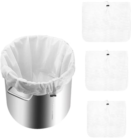 3 Piezas Filtro de Cocina Reutilizables, Colador de Cerveza Malla Fina con Cordón, 3 Tamaños Bolsa para Leches Vegetales Reutilizable bolsa de Leche de Nuez para Colar Vino Café Zumo Mermelada