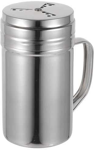 Angoily Barattolo per Spezie Multifunzione in Acciaio Inox 304 Manico Ergonomico, Shaker per Condimenti Grande Capacità, Contenitore Saliera e Pepe per Cucina Domestica e Ristorante