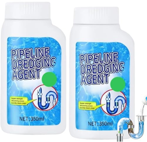 Powerful Pipe Dredging Agent,2pcs Pipeline Dredging Agent,Drain Cleaner,Drain Clog Remover,Kitchen Unblocker,Drain Clog Remover Agent,Drain Clog Remover Agent Pipeline Cleaning Tool,350g