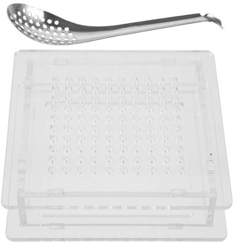 BESPORTBLE Dispensador de Caviar de 100 Agujeros de Plástico Transparente Cuchara Pequeña, Herramienta Reutilizable de Gastronomía Molecular para Esferificación en Cocina Profesional