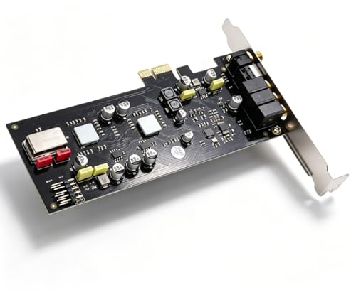 LICAEVEY Tarjeta de Sonido PCIE, Audio HiFi ADC DAC ES9018K2M Integrado, con Soporte de Controlador SSS1700 para Sistemas Wins OSX Android