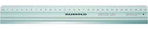 Rumold 938.105 Aluminium Schneidelineal mit Stahlkante, Rutschfest, 50cm Länge