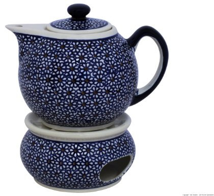Unbekannt Bunzlauer Keramik – Moderna Tetera Pequeña con hornillo 1.00 L, en Retro Decorativo de 120