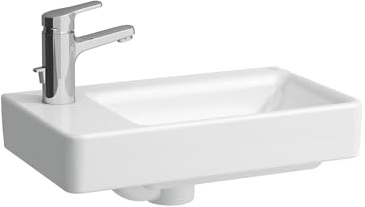 LAUFEN PRO S Handwaschbecken, Becken rechts, 1 Hahnloch, mit Überlauf, 480x280mm, H8159550001041, Farbe: Weiß
