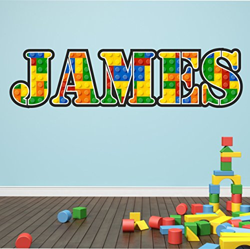Personalised Brick Name Wall Sticker Art Vinyl 100cm (w) x 26cm (h),KR61