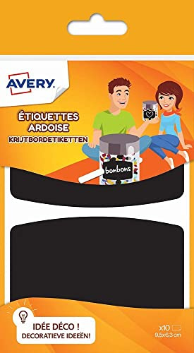 AVERY - Sachet de 10 étiquettes ardoise, Format 95 x 63 mm.