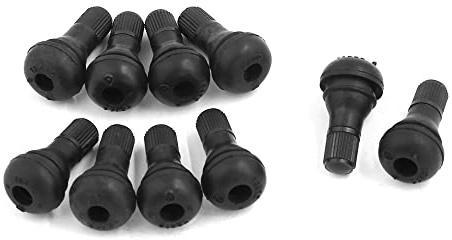 sourcing map 10stk.Reifenventil Verlängerung Adapter Ventiladapter Kunststoff & Gummi & Messing Ventilschaft Schwarz
