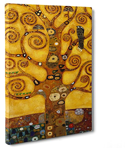 Bild auf Leinwand, gerahmt, fertig zum Aufhängen, Klimt, Baum des Lebens, 50 x 70 cm, ohne Rahmen