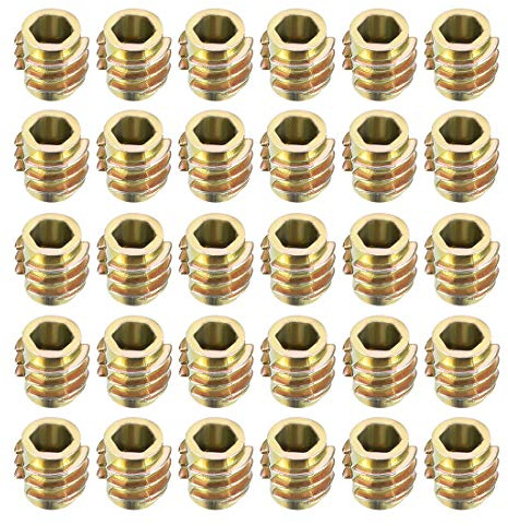 sourcing map 30Stk. Gewindeeinsatz Muttern Zinklegierung Hex-Spülen M4 Innengewinde 8mm Länge DE de