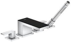 hansgrohe 4-Loch Wannenarmatur Axor MyEdition F-Set schwarz/Chrom Wannenrandmontage, 47430600