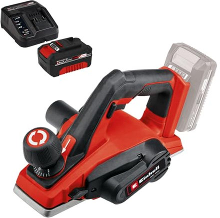 Einhell Pialletto a Batteria Te-Pl 18/82 Li-Solo Power X-Change + Power-X-Change Starter Kit, Caricabatteria e Batteria da 4000 mAh Li-Ion, Nero, Rosso