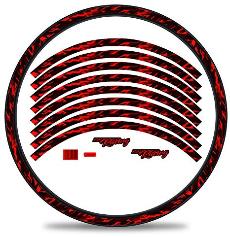 Finest Folia 16-teiliges Set Felgenrandaufkleber Sticker für Fahrrad Felgen im Future Design Komplett Set für 27 29 für Rennrad Mountainbike MTB Laufrad
