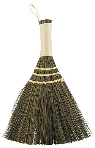 Soapow Handgefertigter Handstaubbesen für den Haushalt, Stroh, geflochten, kleiner Besen, für Staub und Bodenreinigung