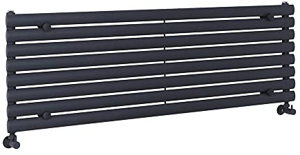MILANO Anthracite Horizontal Single Oval Panel Radiator 472 x 1400mm