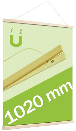 SPRINTIS Posterleiste 102 cm, holz, magnetische Posterschiene aus Kiefernholz im XL Format, Poster Aufhänger als gestalterisches Element