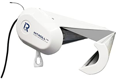 INTROLL INT500 - Toldo eléctrico retráctil de casete completo, motorizado para jardín y patio, control remoto, aleación de aluminio inoxidable, tela de acrílico/poliéster para resistencia al agua y al