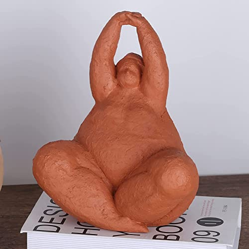 XYQXYQ Fat Lady Figuren Yoga Dekor, Frau Skulptur Yoga Figur Kreative Frau Ornament Vintage Home Dekoration Zimmer Tisch Basteln Geschenke