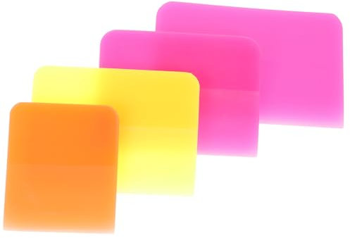 MUCKLILY 4 Stück Tragbare TPU Fenstertönungsabzieher in Verschiedenen Größen Und Farben Vielseitiger Auto Vinylfolien Schaber Für Scheibentönung Glas Und Lackfolienmontage