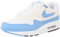 NIKE Air MAX 1, Sneaker Mujer, White Royal Pulse Phantom Black, 37.5 EU