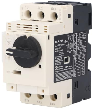 Interrupteur de Protection de Moteur, Contacts en Alliage d'argent AC690V 2,5-4A Disjoncteur à Montage sur Rail 35 Mm Disjoncteur pour Applications de