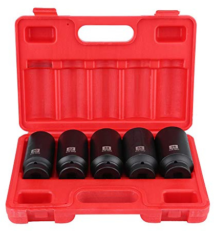 Set di 5 Chiavi a Bussola Esagonali, 30-36 mm, per Dadi ad Alta Coppia, Include Misure 30, 32, 34, 35, 36 mm