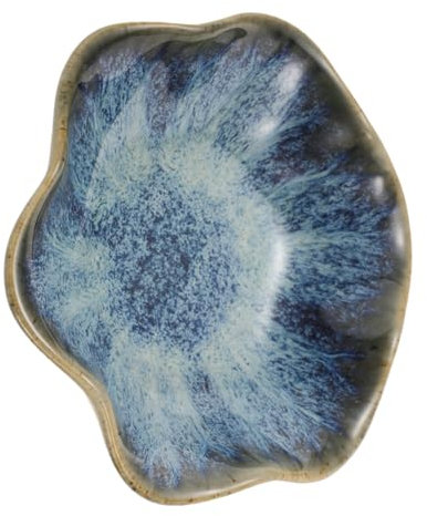 JEWEDECO Ceramic Leaf-shaped Ring Tray for Jewelry and Small Items