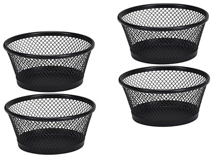 Lurrose 4stücke Mesh Organizer Für Büroklammern Und Schreibwaren Funktionaler Aufbewahrungsbehälter Für Schreibtisch Geeignet Für Zuhause Büro Und Schule Schwarze Farbe