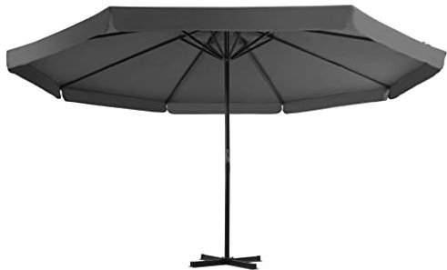 Annlera Garten-Sonnenschirm Balkonschirm Marktschirm Tischschirm Strandschirm Gartenmöbel Outdoor-Schirm Wasserdicht und Sonnenschutz Moderne und Elegante Design Anthrazit 500x385 cm