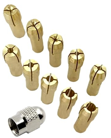 Juego de 10 portabrocas con tuerca para taladro Dremel, 0,5-3,2 cm