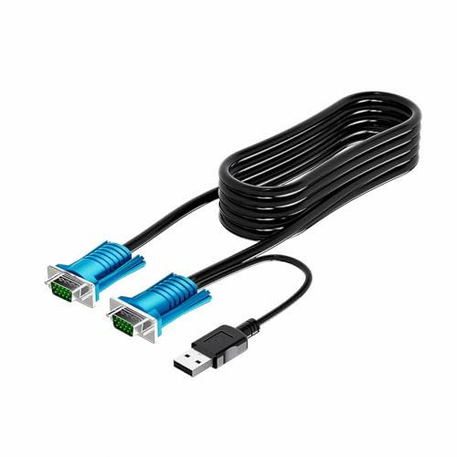 Arvitek Cable KVM VGA-USB 2 en 1 de 1,8 m para VGA KVM Swtich