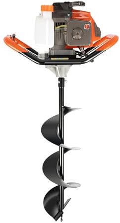 Post Hole Digger, 52CC 2 Stroke Petrol Earth Auger Post Hole with 10/15/20cm Drill, Garden Hole Digger, for Installing Guardrails, Decks, Planting Trees and Shrubs, Soil Sampling