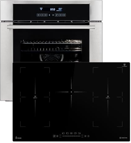 Cuisinière: 60cm Four encastrable EB8015ED + 77cm Plaque Induction IH87705FZ / Gril/Air chaud/Tiroirs télescopiques/Timer automatique/Double Vitrage d'isolation thermique / SET8015IH77FZ