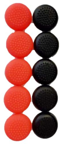 VIESUP 10 Pack Thumbstick Joystick Stick Cap Cover for Quest 1/ Quest 2 (5PCS Black+ 5 PCS Red)
