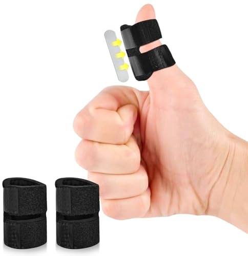 VerteLife 2 Pcs Finger Splints for All Finger, Adjustable Trigger Finger Support Thumb Splint Mallet Finger Brace Immobilization for Broken Finger Straightening Arthritis and Finger Pain Relieve