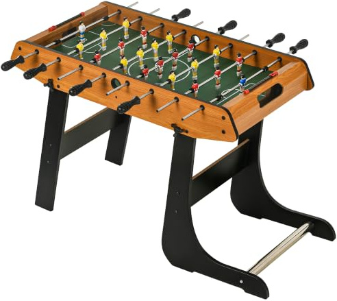 HOMCOM Folding Football Gaming Table Mini Foosball Table Indoor for Family Fun Play Sports