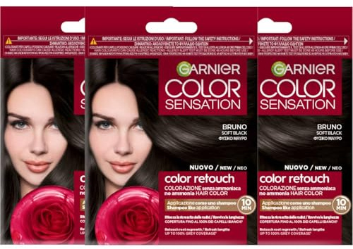 Garnier Color Sensation Retouch Retouch für das Haarwachstum ohne Ammoniak in nur 10 Minuten (braun, 3 Einheiten)