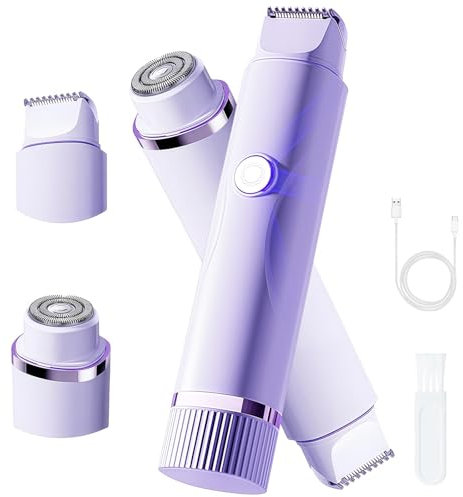 Pubic Hair Trimmer for Women, 2 in 1 Bikini Trimmer Women, Electric Shaver for Womens Dual Head Electric Razor, Rechargeable Hair Razor for Body Face