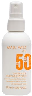 Malu Wilz Sun Protect Body Milk SPF 50 | Leichte Sonnenmilch für den Körper | Mit sommerlichem Kokos-Duft | Wasserresistent und Anti-Sand Effekt