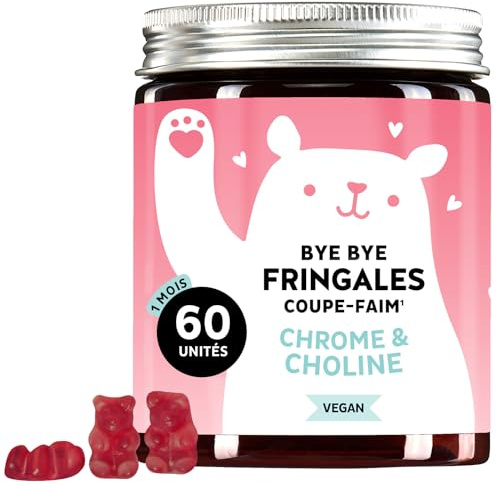Bears with Benefits - Gummies Chrome - Contrôle de l'Appétit - 60 unités | Bye Bye Fringales Coupe-Faim - Chrome, Choline - Cure de 1 mois - Sans Sucre Ajoutés, Vegan