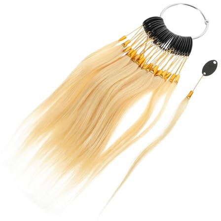 VALICLUD Nuancier de Coloration Capillaire 30 Mèches Naturelles 9° Beige Crème Échantillons Cheveux Humains pour Salons de Coiffure Tests et Analyse Capillaire Professionnel