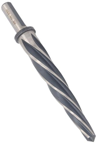 Luqeeg 3/4 Reamer Drill Bit for Metal, M2 HSS Taper Reamer for Steel, 5 Flute Spiral Slot Car, to Align or Enlarge Holes, for Steel, Alloy, Aluminum, Copper, Plastic