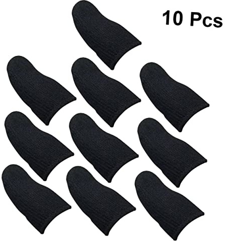 HOLIDYOYO 10 Stück Rutschfeste Elastische Gaming Fingerhüllen Aus Leitfähiger Faser Atmungsaktive Schweißhemmende Daumenmanschetten Für Handyspiele Anti Öl Touchscreen Zubehör